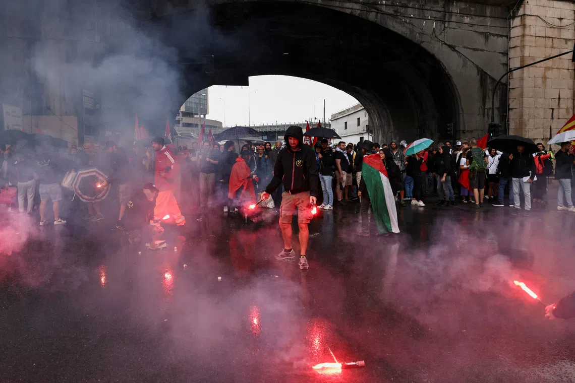 Genoa dockers walk out as Italian unions protest against Israel