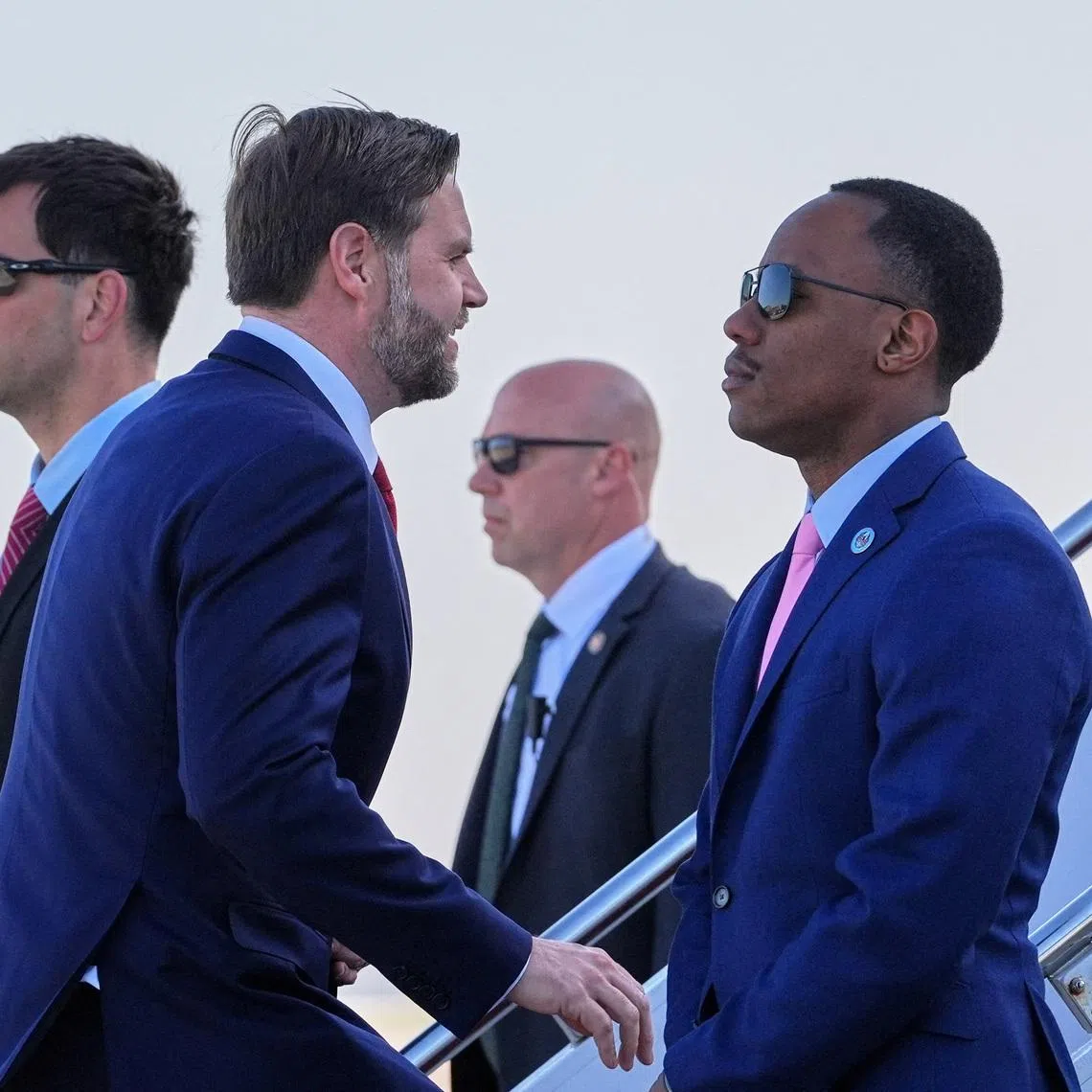 U.S. Vice President JD Vance boards Air Force Two for expected departure to Pakistan for talks on Iran, at Joint Base Andrews, Maryland, U.S., April 10, 2026. Jacquelyn Martin/Pool via REUTERS
