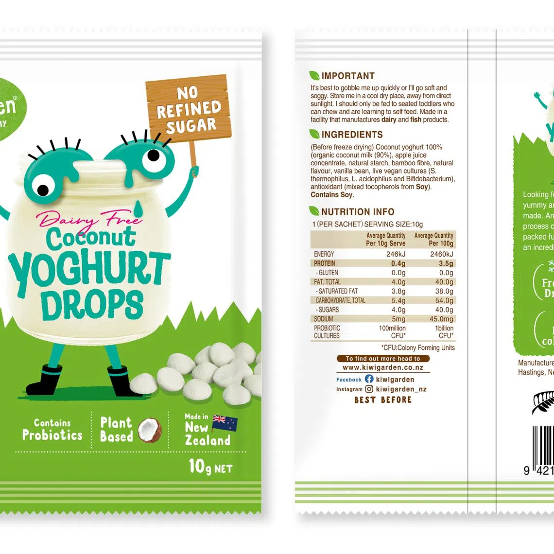 All batches of Kiwigarden Coconut Vanilla Dairy Free Yoghurt Drops have been recalled due to undeclared milk allergen.