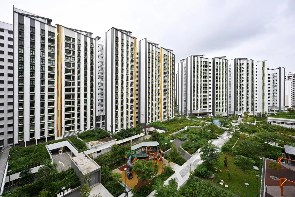 ST20250122-202527400313-Lim Yaohui-pixgeneric/
[HDB] [HOUSING]
New blocks of Tampines GreenGem HDB BTO flats as viewed from Blk 953B Tampines Street 96 on Jan 22, 2025.
Can be used for stories on budget, money, invest, URA, property, land, housing, population, economy, and development.
(ST PHOTO: LIM YAOHUI)