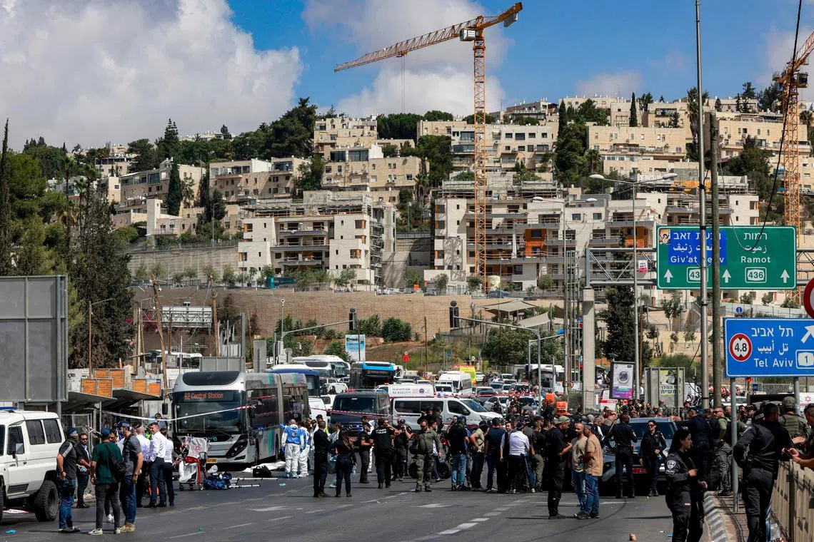 The two Palestinian gunmen opened fire at a bus stop on the outskirts of Jerusalem on Sept 8.