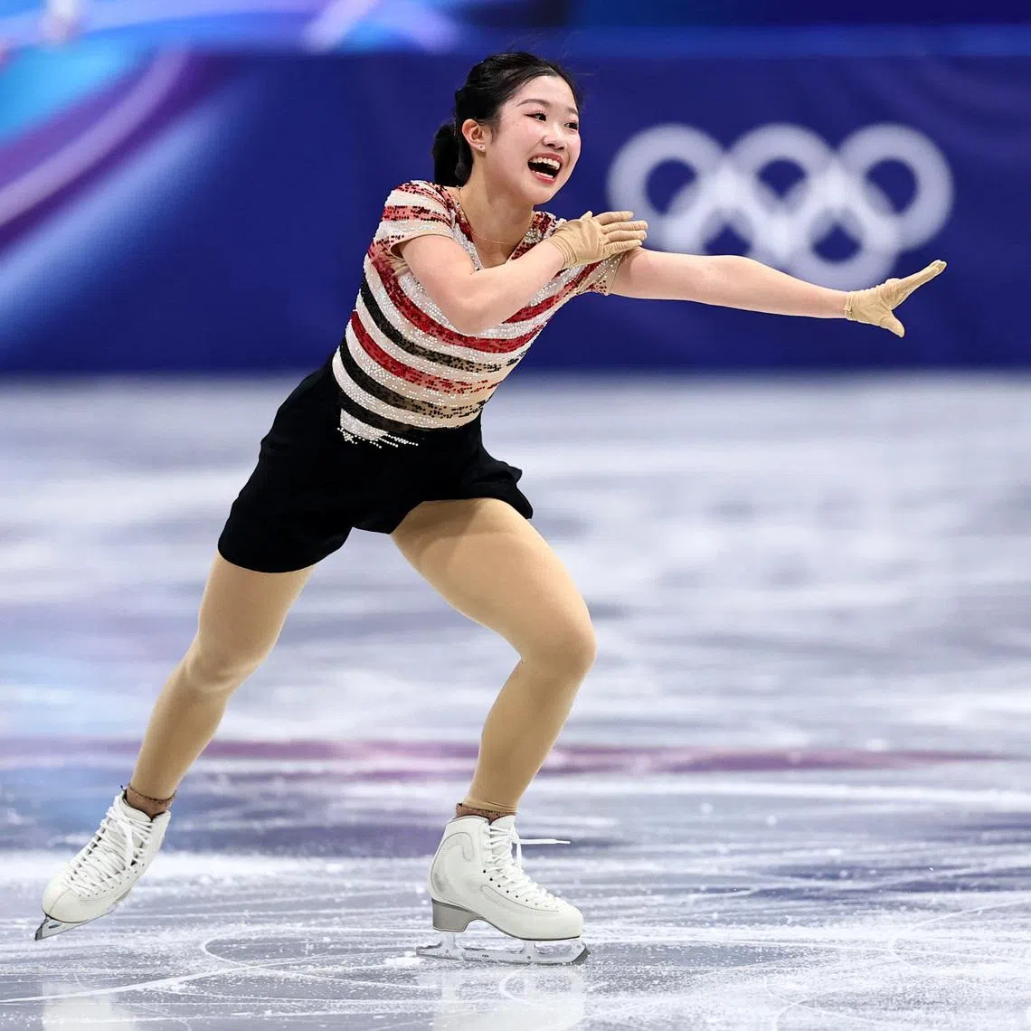 Milano Cortina 2026 Olympics - Figure Skating - Women Single Skating - Short Program - Milano Ice Skating Arena, Milan, Italy - February 17, 2026. Ami Nakai of Japan performs during the Short Program REUTERS/Amanda Perobelli