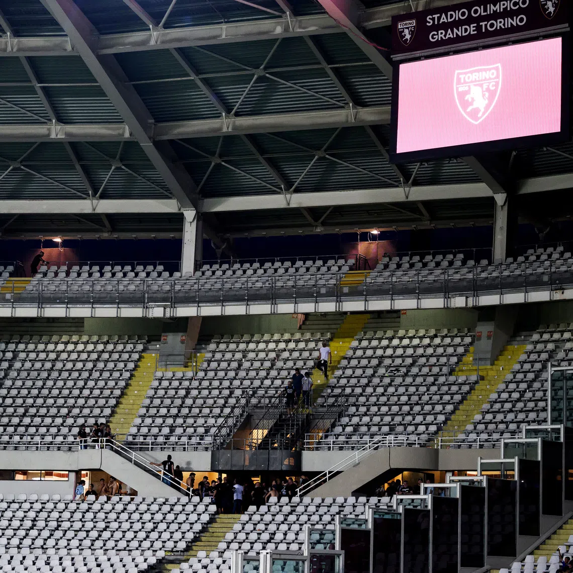 Soccer Football - Serie A - Torino v Juventus - Stadio Olimpico Grande Torino, Turin, Italy - May 24, 2026 General view of empty seats during the match after clashes with Torino and Juventus fans outside the stadium before the match, leaving a fan in critical condition REUTERS/Nicolo Campo