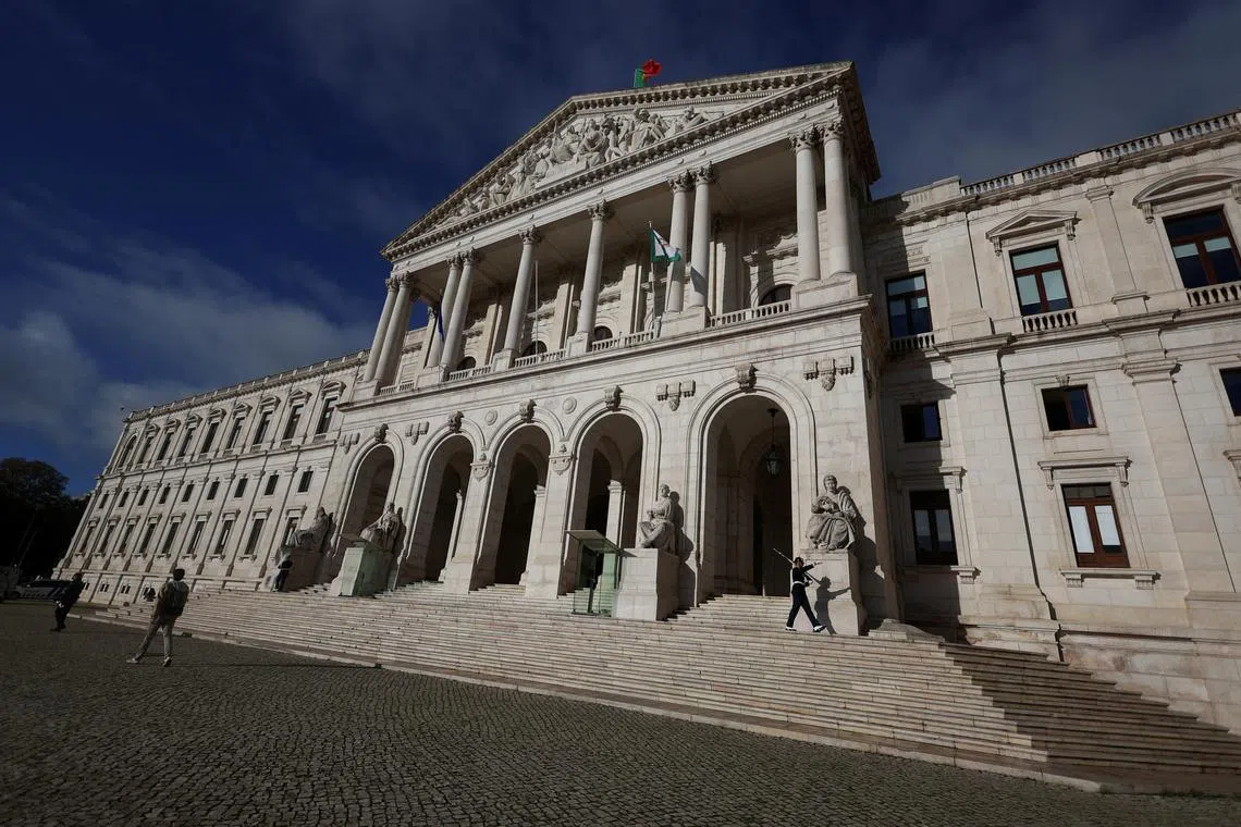 FILE PHOTO: View of the Portuguese parliament in Lisbon, Portugal, November 29, 2023. REUTERS/Pedro Nunes/File Photo