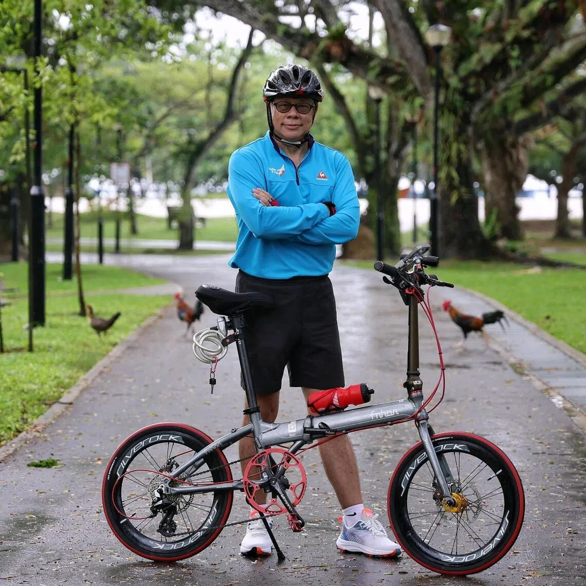 Frankie Tan pictured at Pasir Ris Park, one of his regular cycling routes.