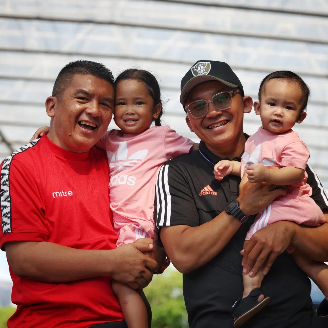 Muhd Shazlizan Mohd Salleh (second from right), with (from left) his father Muhammad Salleh Bin Ramdan, and daughters Sufya Nadyne and Safaa Naura, at the Dad’s Day Out 2025 event on June 15.
