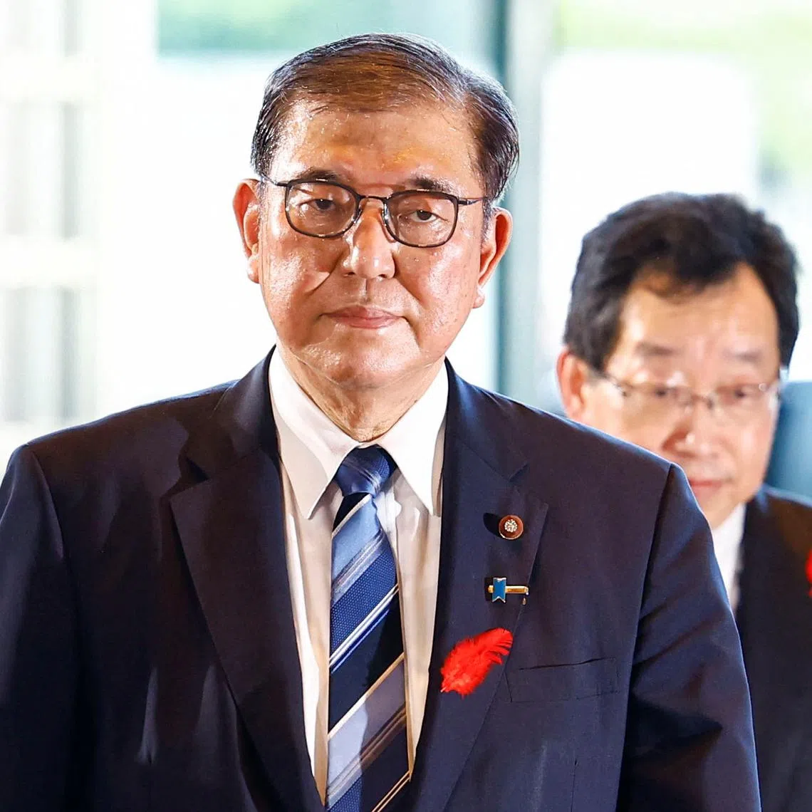 Japan Prime Minister Shigeru Ishiba arrives at his official residence in Tokyo on Oct 1.