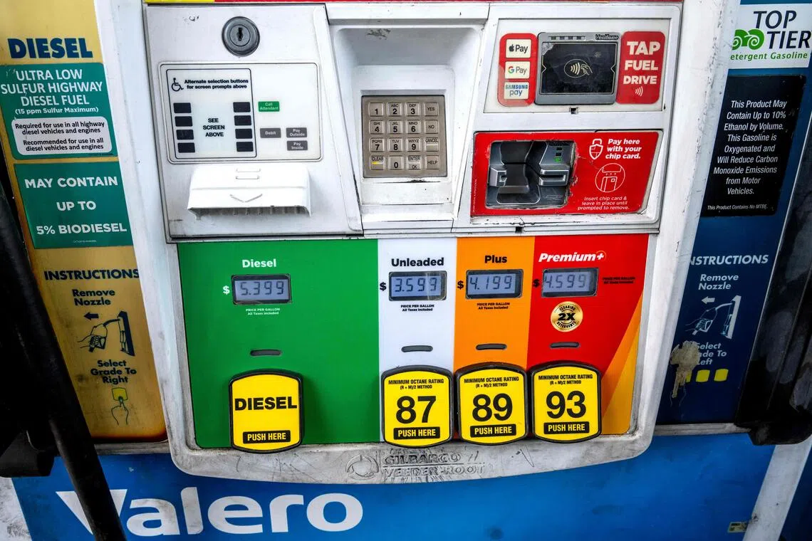 Gasoline prices are seen at a Exxon gas station in Huntsville, Texas, on Sept 8.