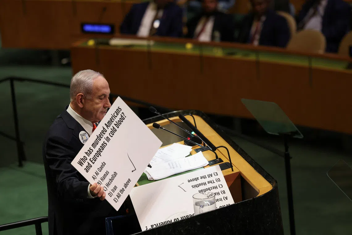 Israeli Prime Minister Benjamin Netanyahu sharply denounced Western countries for embracing Palestinian statehood.