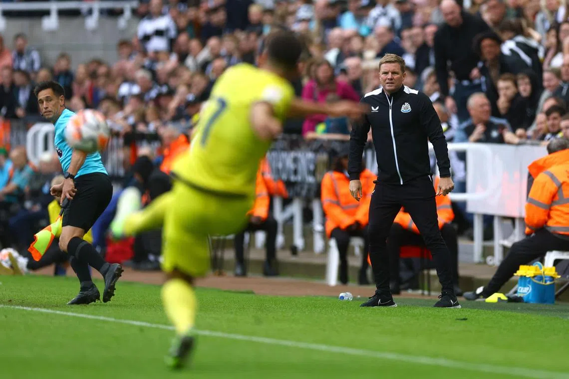 Newcastle manager Eddie Howe watching his side as they took on Villarreal during pre-season.