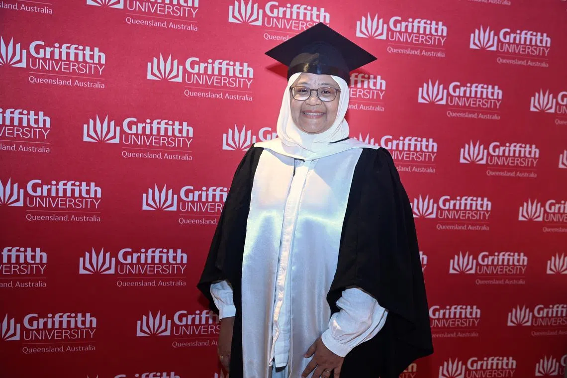 Madam Hafizah Osman graduated as the valedictorian of her cohort.