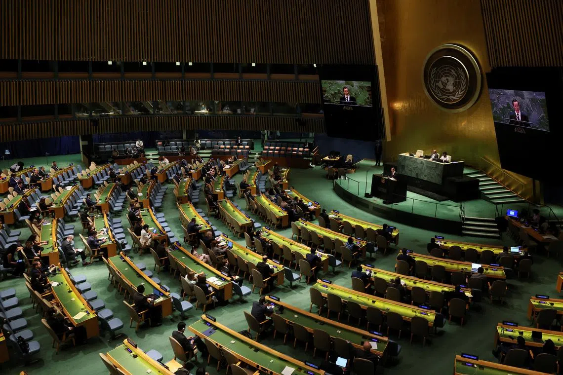 North Korea's Ambassador to the United Nations Kim Song speaks during a meeting of the U.N. General Assembly after China and Russia vetoed new sanctions on North Korea in the U.N. Security Council, at U.N. headquarters in New York City, New York, U.S., June 8, 2022. REUTERS/Mike Segar/File Photo