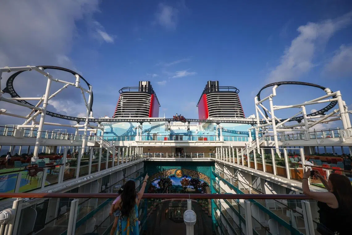 The Ironcycle Test Run roller coaster is the longest at sea.