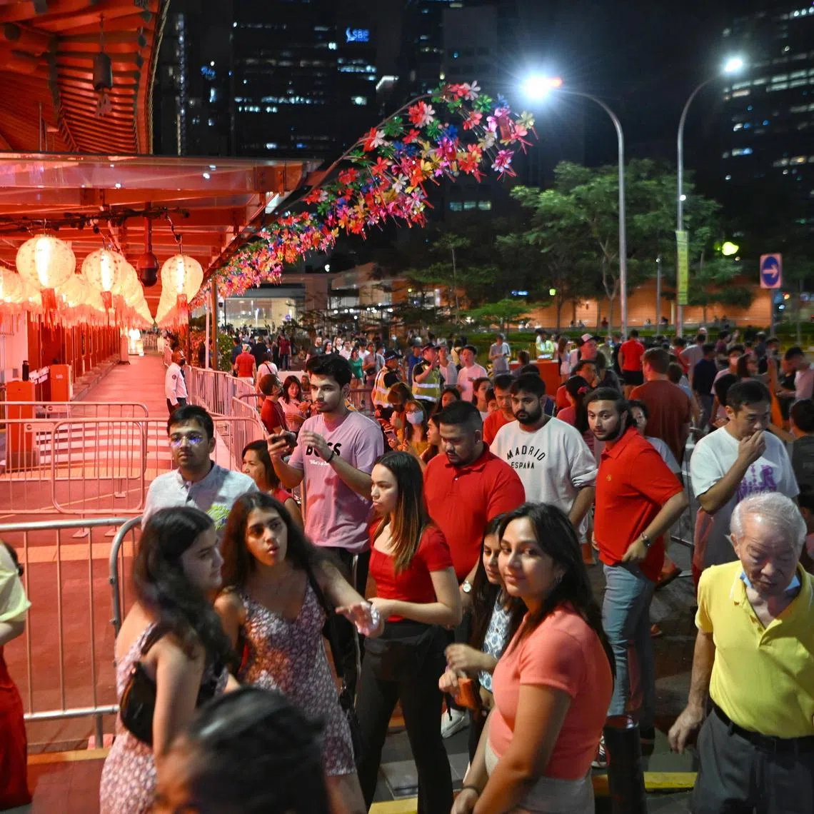 Visitors enjoying the Chinese New Year celebrations in Chinatown on Jan 21, 2023. 
