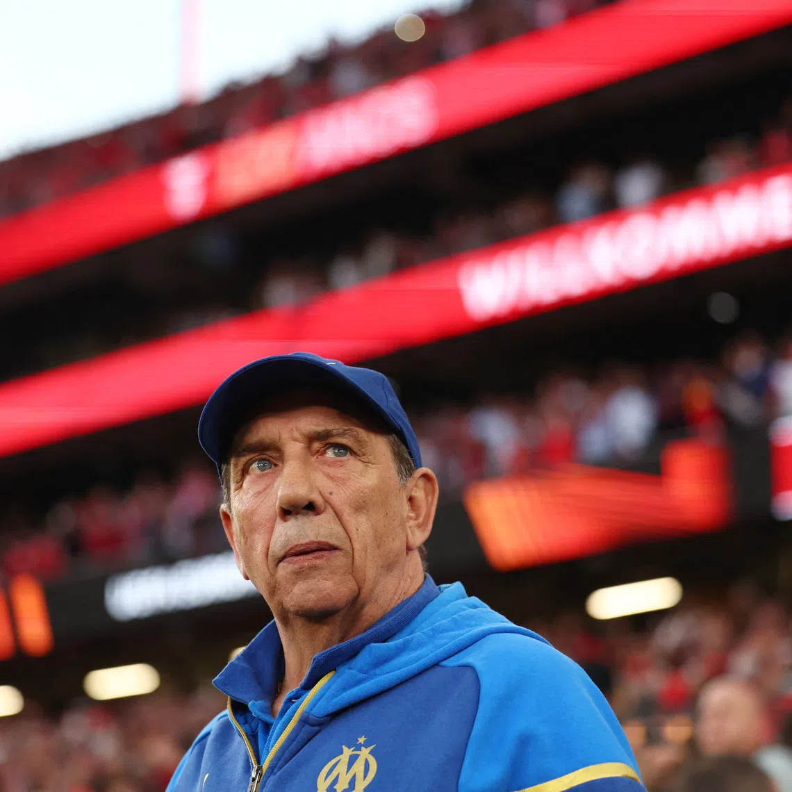 Soccer Football - Europa League - Quarter Final - First Leg - Benfica v Olympique de Marseille - Estadio da Luz, Lisbon, Portugal - April 11, 2024 Olympique de Marseille coach Jean-Louis Gasset before the match REUTERS/Pedro Nunes