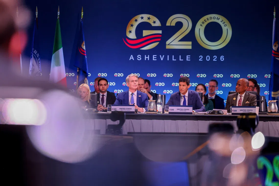 U.S. Treasury Secretary Scott Bessent and Federal Reserve Chair Kevin Warsh attend a plenary session as finance ministers and central bank governors from G20 countries meet in Asheville, North Carolina, U.S., August 31, 2026. REUTERS/Sam Wolfe