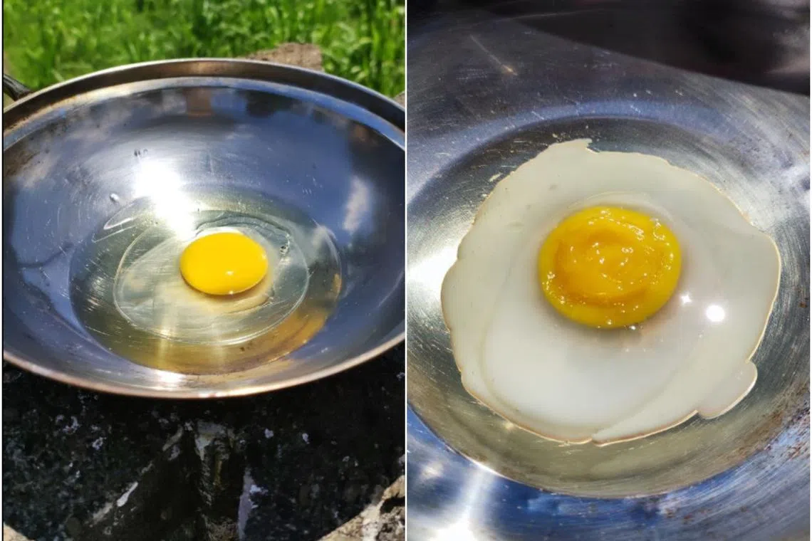 Ms Fatasha Nadia wrote that the temperature was 36 deg C, and that she attempted to fry an egg. 