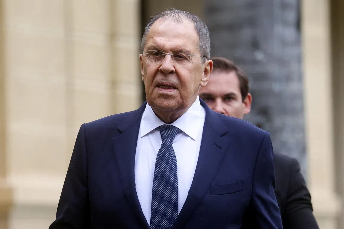 Russian Foreign Minister Sergei Lavrov arrives at the Itamaraty Palace on the day of the BRICS Foreign Ministers Meeting in Rio de Janeiro, Brazil April 29, 2025. REUTERS/Pilar Olivares