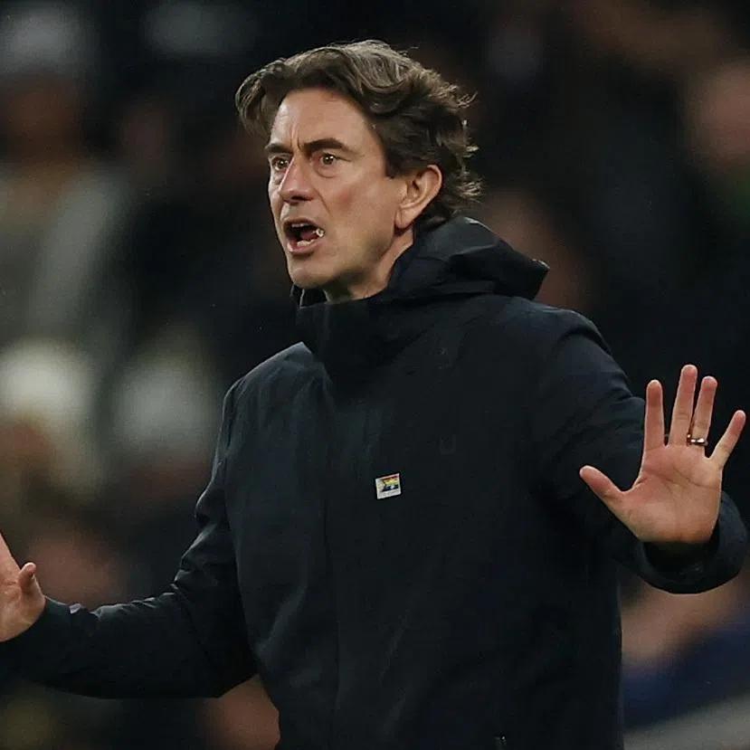 Soccer Football - Premier League - Tottenham Hotspur v Newcastle United - Tottenham Hotspur Stadium, London, Britain - February 10, 2026  Tottenham Hotspur manager Thomas Frank reacts Action Images via Reuters/Paul Childs