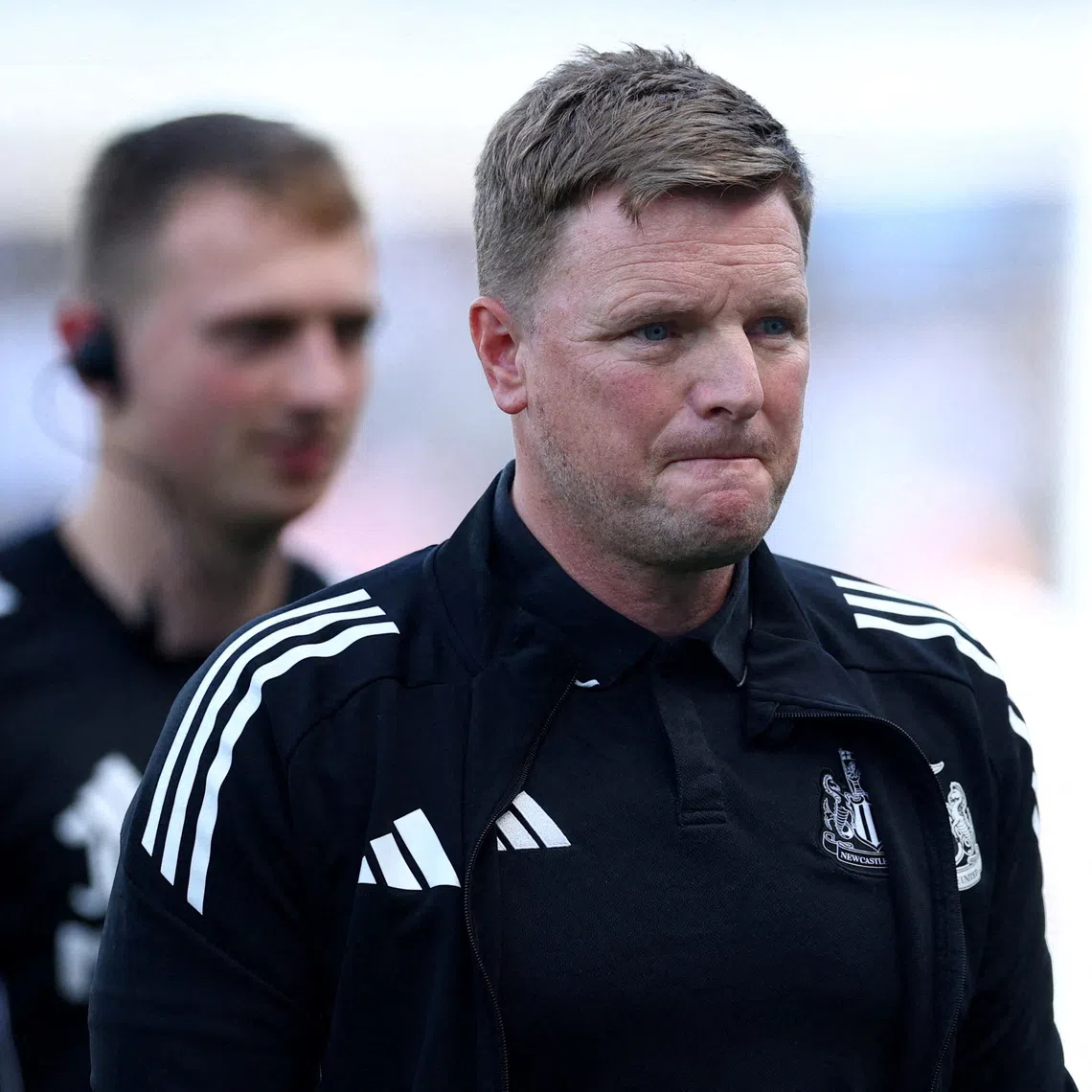 FILE PHOTO: Soccer Football - Premier League - Fulham v Newcastle United - Craven Cottage, London, Britain - May 24, 2026 Newcastle United manager Eddie Howe looks on before the match Action Images via Reuters/Andrew Boyers /File Photo