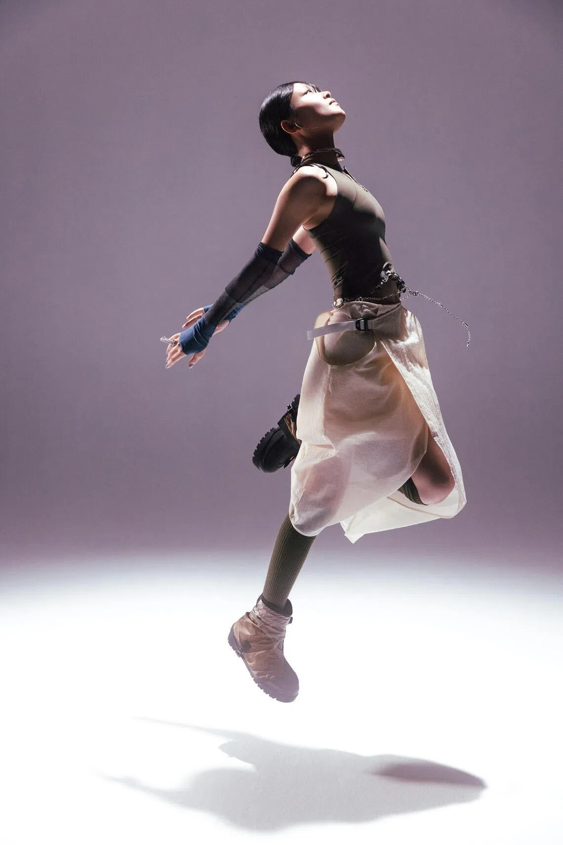 The Elix Tank and Anouk Wrap Skirt from the Utility Under Pressure Collection.