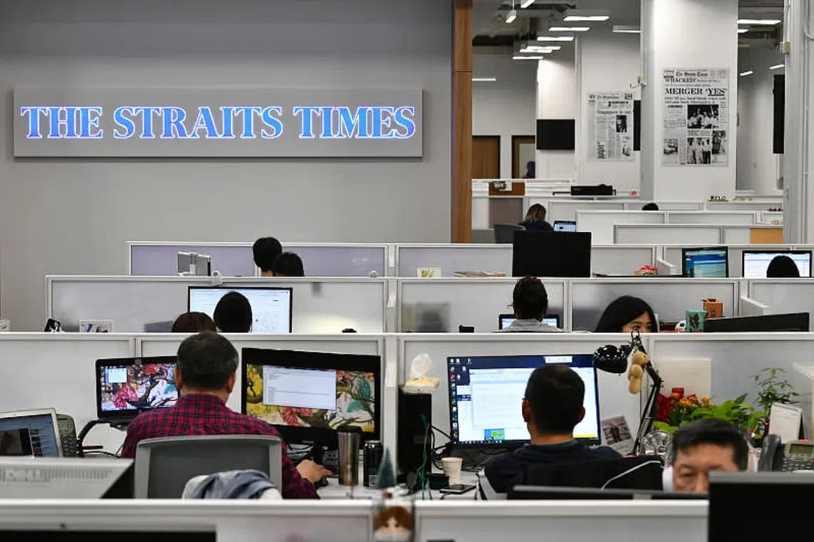 The Straits Times newsroom.