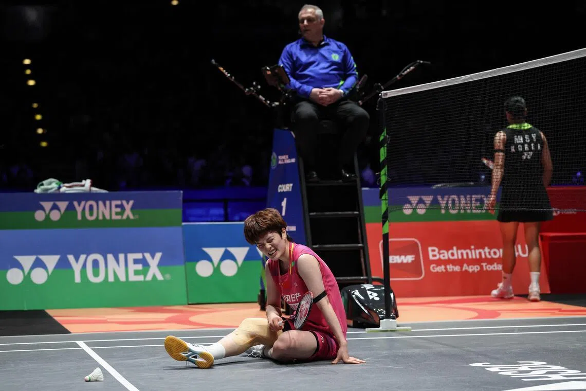 China's Wang Zhiyi played with great athleticism and determination during her victorious All England Open badminton final against South Korea's An Se-young. 