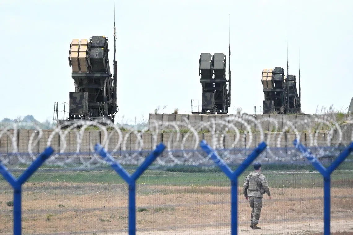 US Patriot surface-to-air missile systems in Rzeszow, Poland, in May 2024.