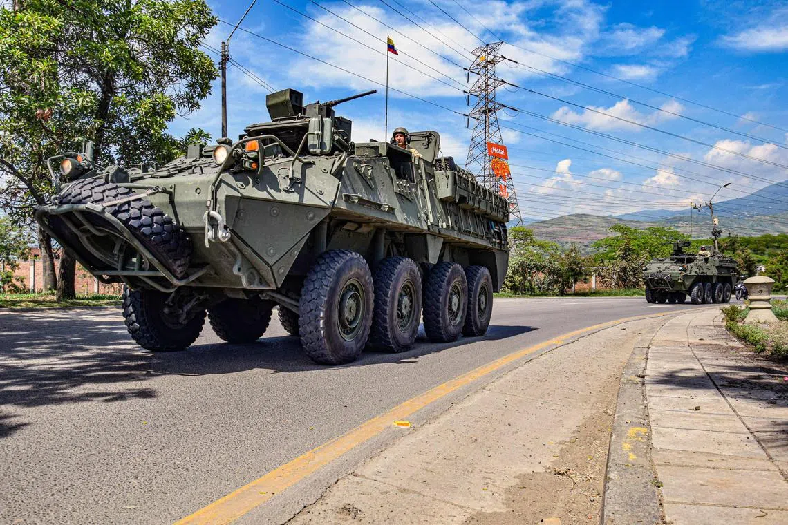 This handout released by the Colombian army shows Colombian soldiers patrolling the streets on Oct 14 as part of the security plan for the Oct 21-Nov 1 COP16 biodiversity conference in Cali. 