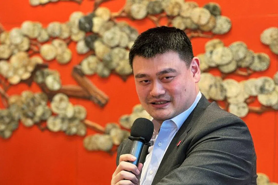President of Chinese Basketball Association and Ice and Snow Sports Promotion Ambassador Yao Ming attends a media event ahead of the Beijing 2022 Winter Olympics in Beijing, China January 17, 2022. REUTERS/Yew Lun Tian/File Photo