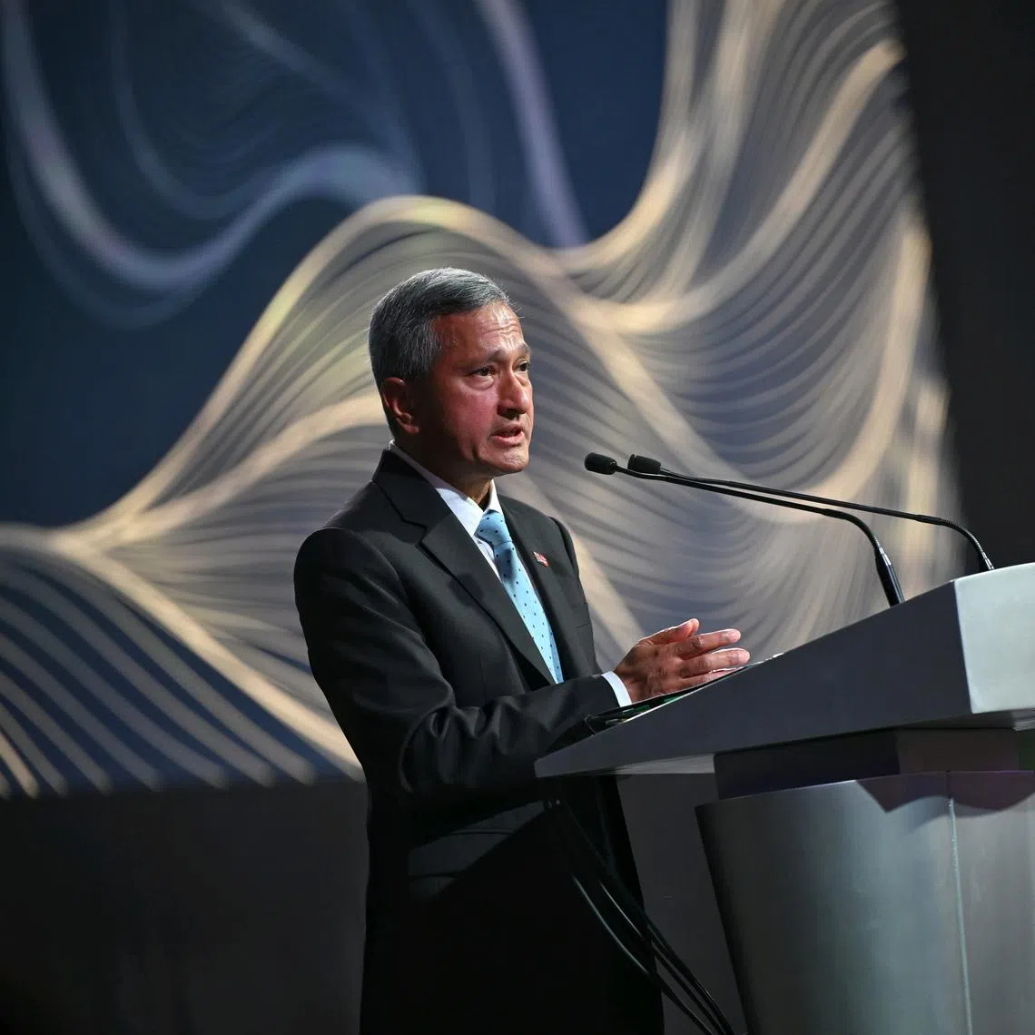 Dr Vivian Balakrishnan, Minister for Foreign Affairs of Singapore, speaking at the NUS120 Gala Dinner at Marina Bay Sands, on Jul 3.