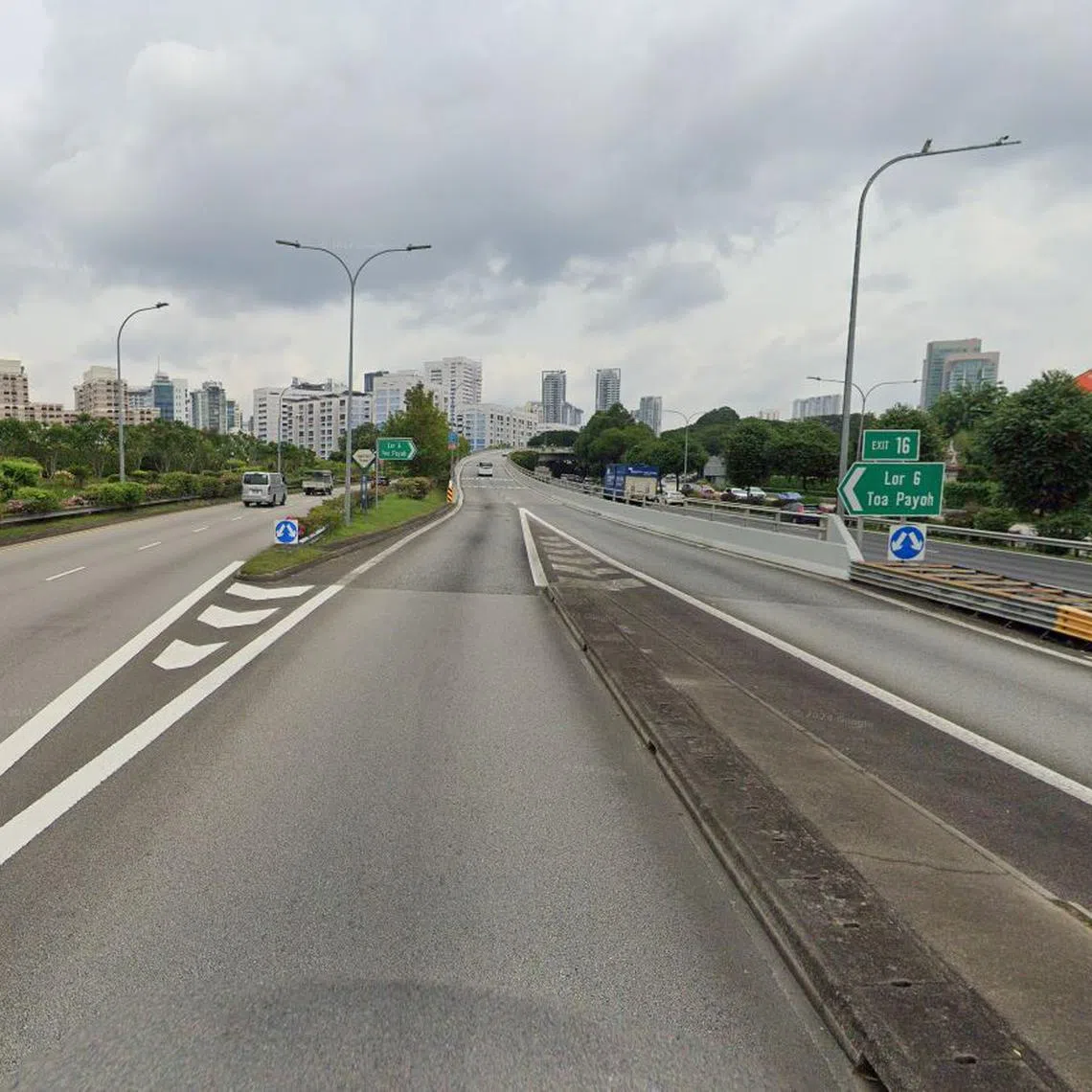 The accident near the Toa Payoh exit of the Pan Island Expressway, at around 10.30am.