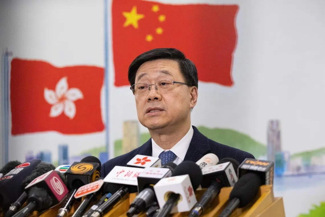 Hong Kong Chief Executive John Lee deflected questions about his political future ahead of the city’s leadership selection in 2027.
