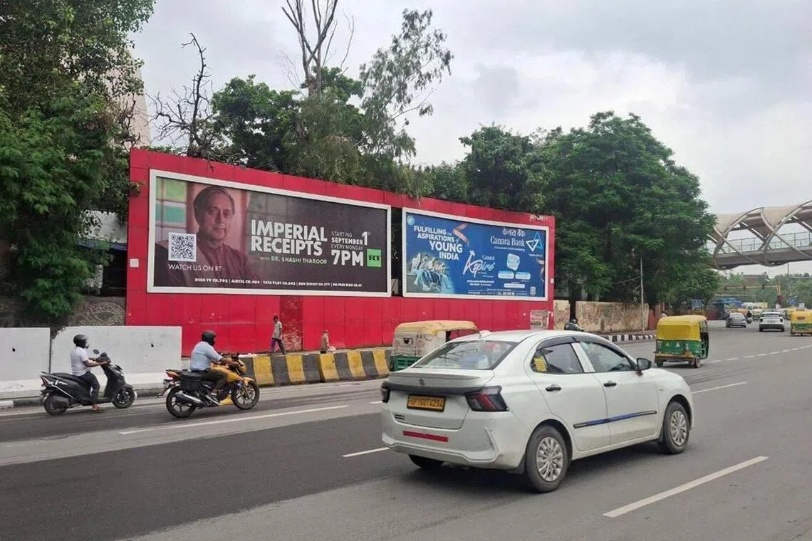 ddrussia - Hoardings in Indian cities promoting RT's new anti-colonial show Imperial Receipts featuring Dr Shashi Tharoor. 


Credit: @ShashiTharoor/X
