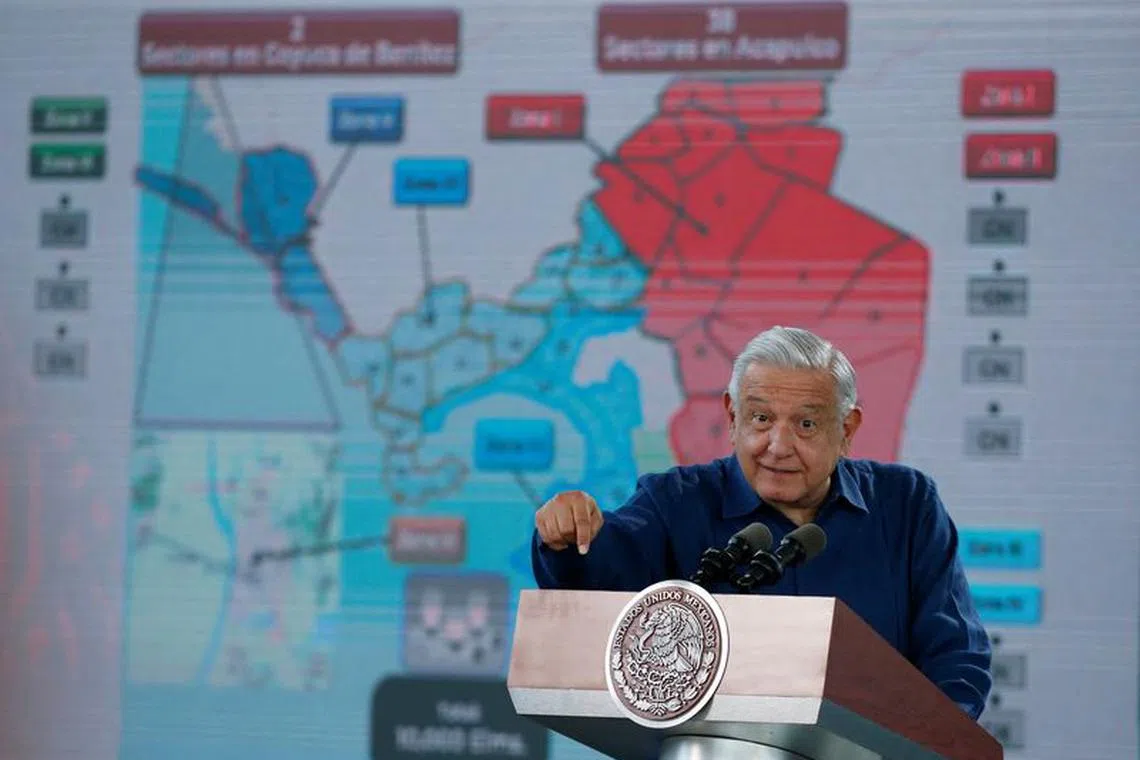 Mexico's President Andres Manuel Lopez Obrador speaks during his daily news conference, in Acapulco, Mexico December 20, 2023. REUTERS/Daniel Becerril/File Photo