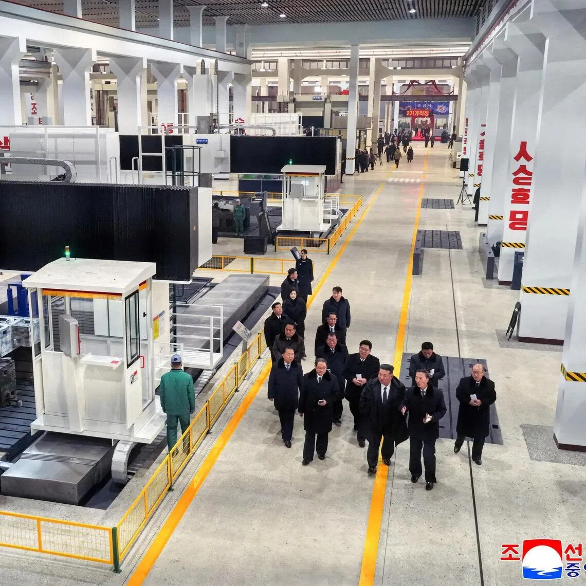 North Korean leader Kim Jong Un inspects the first phase of the renovation of the Ryongsong Machine Complex, in Pyongyang, North Korea on Jan 19, 2025.