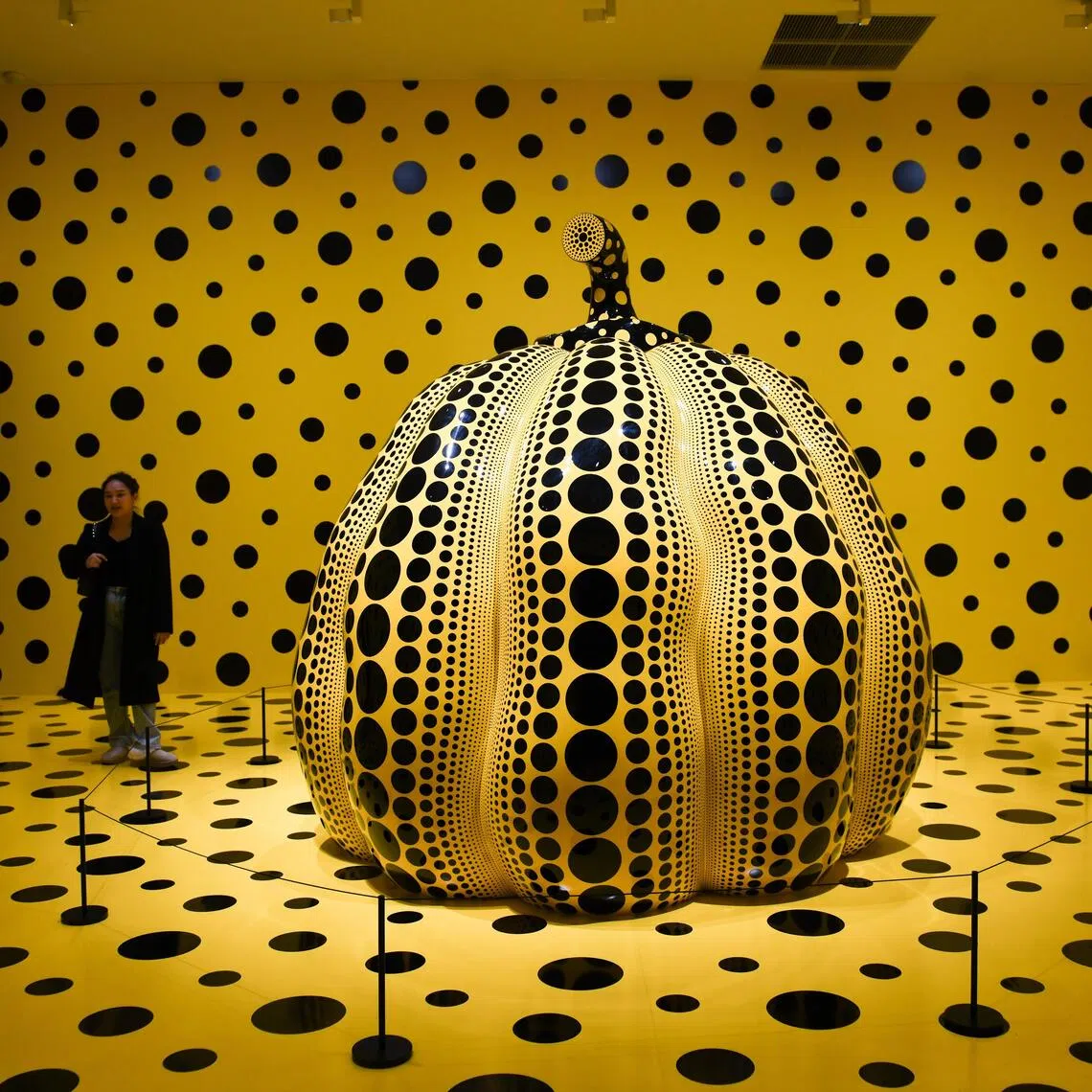 One of Yayoi Kusama’s signature pumpkin sculptures, at the Matsumoto City Museum of Art in Japan on Nov 12, 2024.