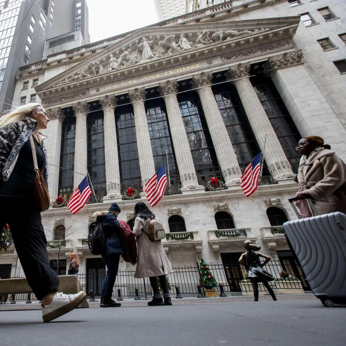 The New York Stock Exchange (NYSE) in New York, US, A furious rally has put the market on pace for its best year since 2019. Going forward inflation data that will help shape the outlook for Federal Reserve rates. Photographer: Michael Nagle/Bloomberg