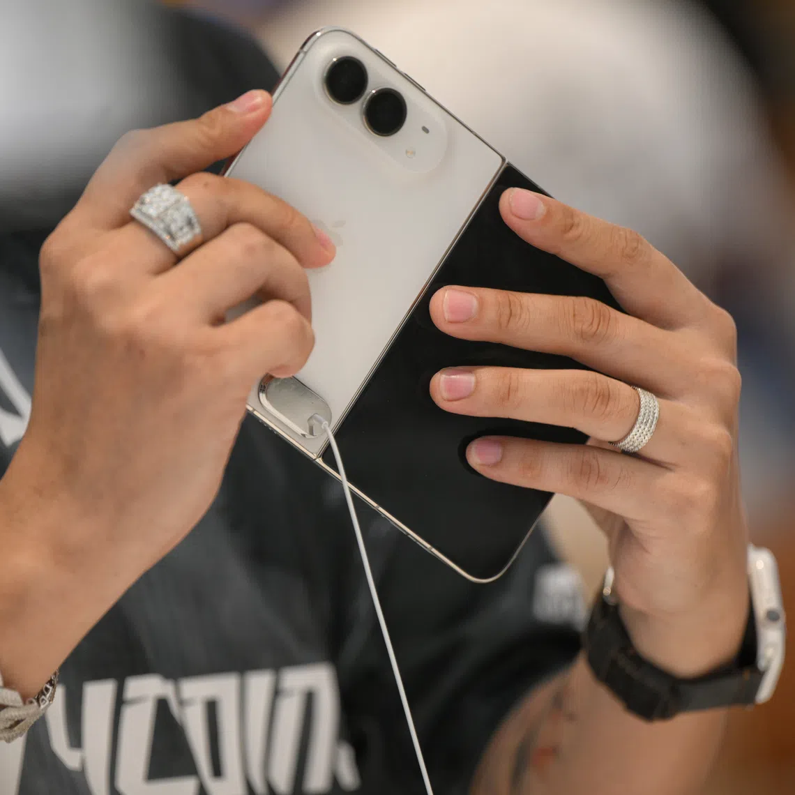 Among the highest prices listed on the platform was $8,888 for a Star White-coloured phone with 256GB of storage.