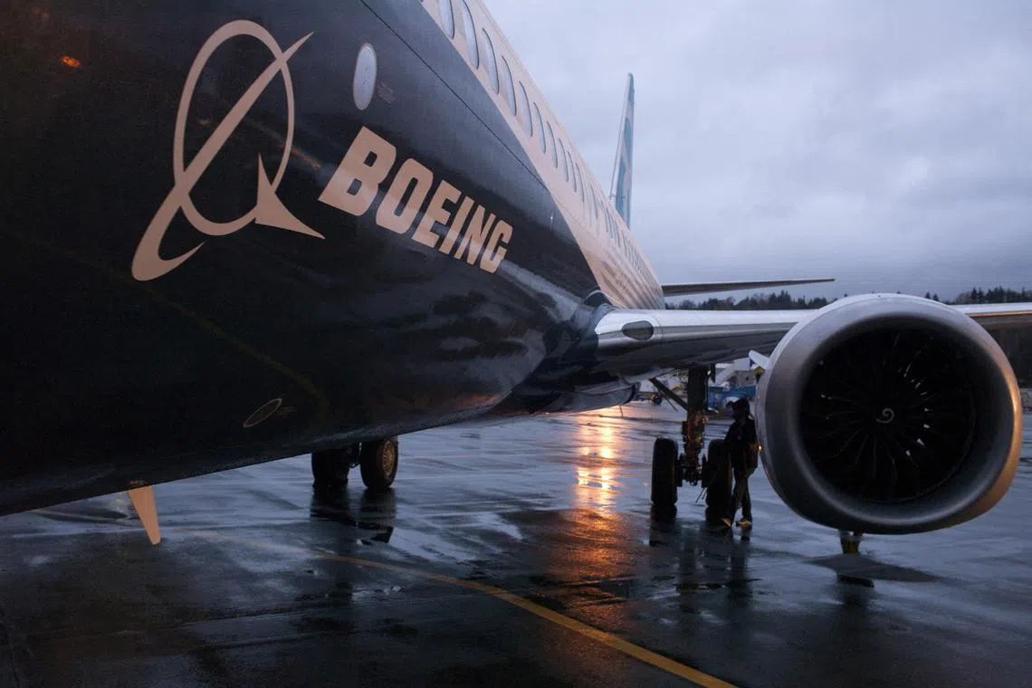 A Boeing 737 MAX sits outside the hangar during a media tour of the Boeing 737 MAX at the Boeing plant in Renton, Washington on Dec 8, 2015. 