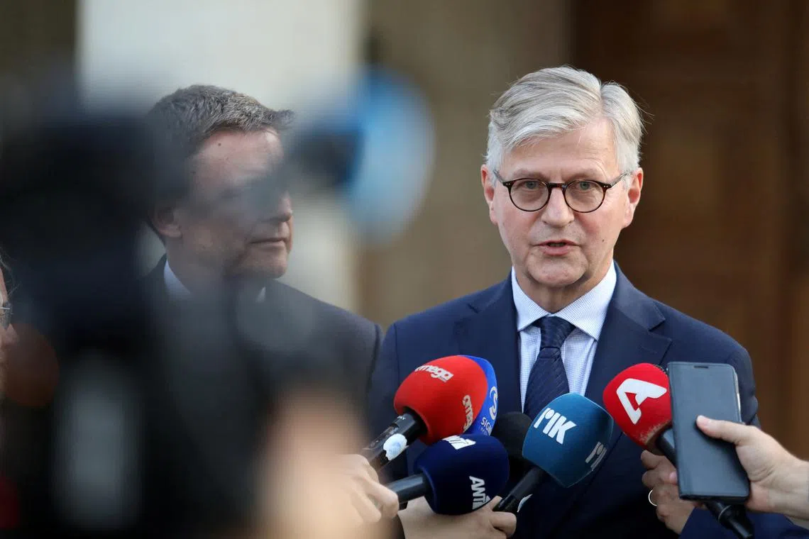 Jean-Pierre Lacroix, United Nations Under-Secretary-General for Peacekeeping Operations speaks to media after a meeting with Cypriot President Nicos Christodoulides at the Presidential Palace in Nicosia, Cyprus November 1, 2023. REUTERS/Yiannis Kourtoglou/File Photo