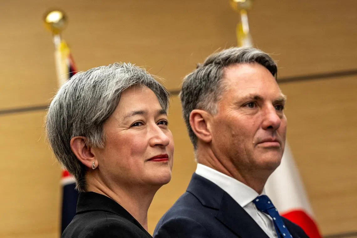 Foreign Minister Penny Wong (left) and Defence Minister Richard Marles said they aimed to deepen security ties with France and Britain during visits to Europe this week. 