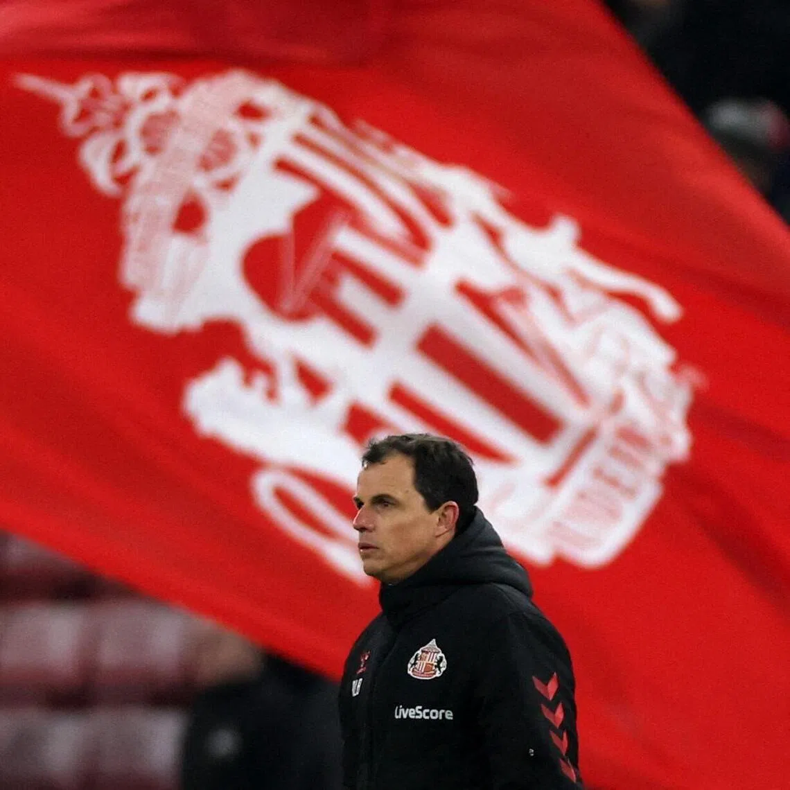 Sunderland manager Regis Le Bris during the Premier League match against Burnley.
