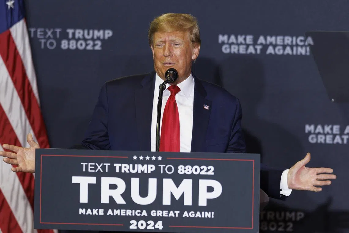 Speaking to more than 1,000 supporters, Donald Trump sought to reframe the choice between the two men. 