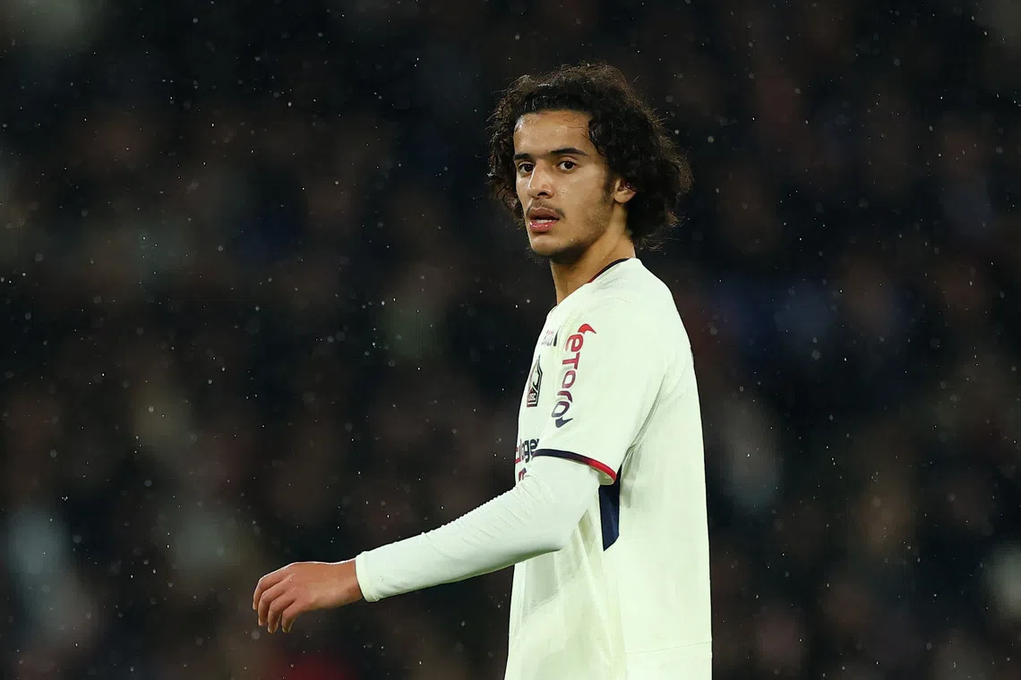 Soccer Football - Ligue 1 - Paris St Germain v Lille - Parc des Princes, Paris, France - January 16, 2026 Lille's Ayyoub Bouaddi reacts REUTERS/Gonzalo Fuentes