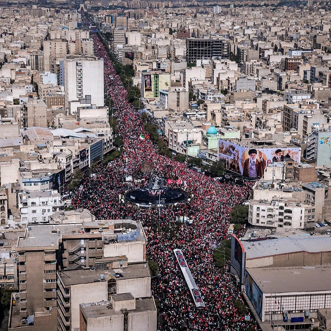 People attend a funeral procession for Iran's late Supreme Leader Ayatollah Ali Khamenei, who was killed on February 28 in Israeli and U.S. airstrikes, in Tehran, Iran July 6, 2026. Office of the Iranian Supreme Leader/ Handout via REUTERS