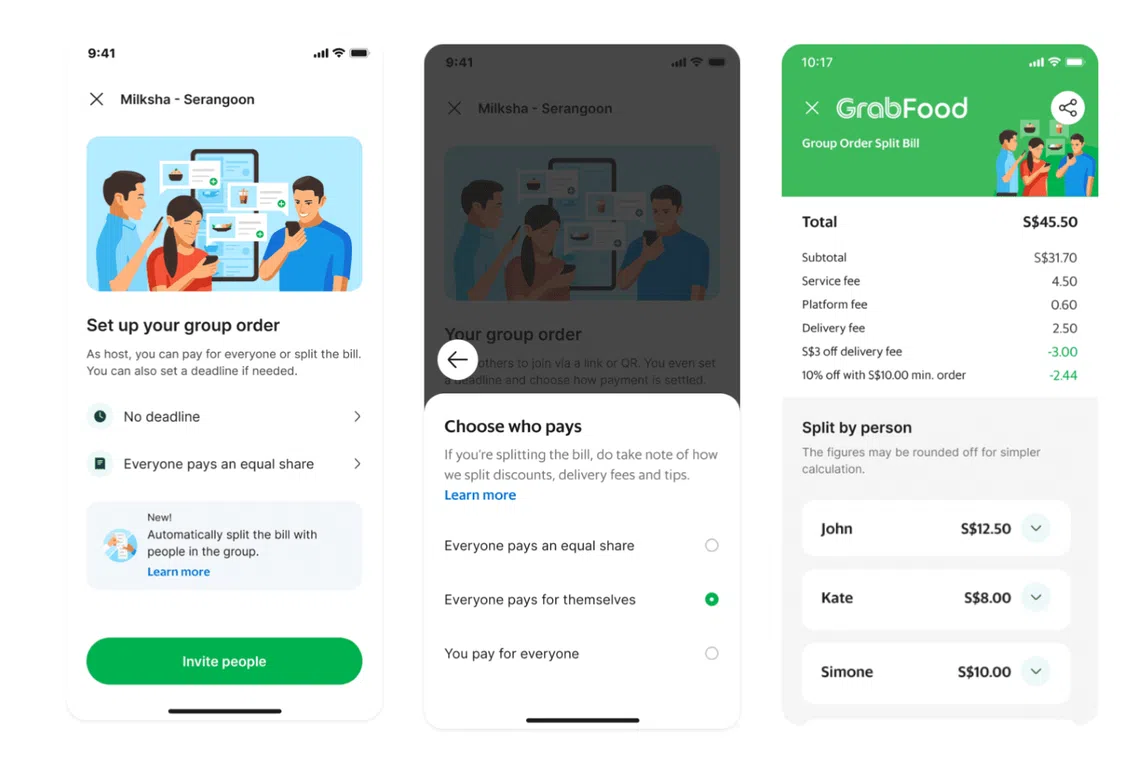 grab food group order feature in app