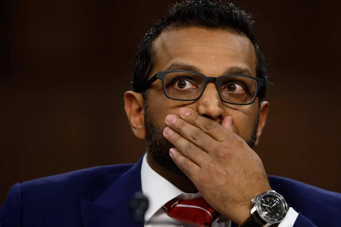 FBI director Kash Patel testifying before the Senate Judiciary Committee in Washington on Sept 16.