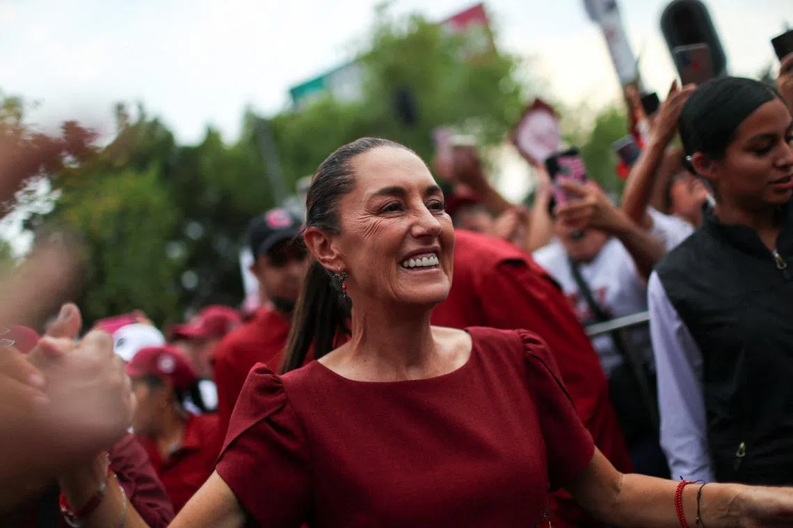 FILE PHOTO: Presidential candidate of the ruling MORENA party Claudia Sheinbaum holds a campaign rally in Mexico City, Mexico May 5, 2024. REUTERS/Raquel Cunha/File Photo