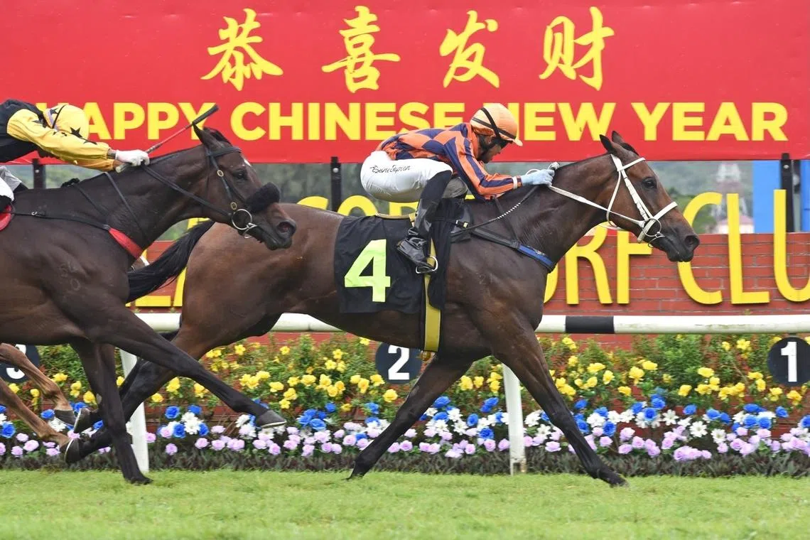 Duma (Ruzaini Supien) claiming the Class 3 race (1,200m) on Feb 18.